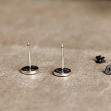 925 Silver Record Stud Earrings Unisex Hip Hop Rock Jewelry