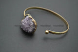 Drusy Amethyst Quartz Bangle Cuff Bracelets