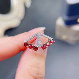 Garnet Stud Earrings 3*3mm 925 Silver Fashion Jewelry Gift