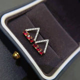 Garnet Stud Earrings 3*3mm 925 Silver Fashion Jewelry Gift