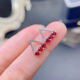 Garnet Stud Earrings 3*3mm 925 Silver Fashion Jewelry Gift