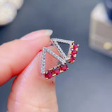 Garnet Stud Earrings 3*3mm 925 Silver Fashion Jewelry Gift