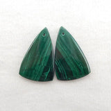 Natural Malachite Gemstone Earring Beads For Women 27x17x4mm