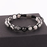 Quartz Stone CZ Pave Charm Buddha Macrame Bracelet