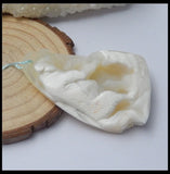 Natural Agate Carving Animal Pendant Bead 53x34x9mm