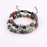 Stone CZ Pave Charm Beads Braided Bracelet Friendship Gift
