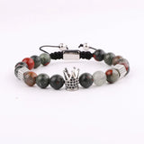 Stone CZ Pave Charm Beads Braided Bracelet Friendship Gift