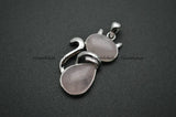 Cat Shape Natural Stone Cabochon Pendants