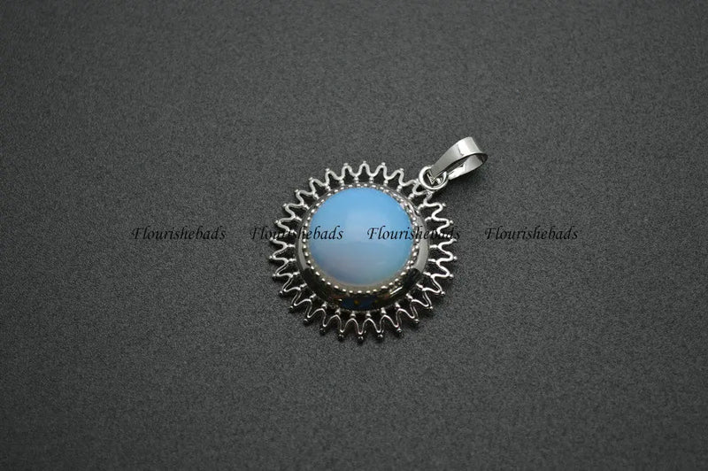 Cat Shape Natural Stone Cabochon Pendants