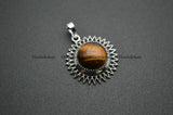 Cat Shape Natural Stone Cabochon Pendants
