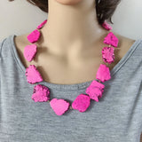 Natural Stone Choker Necklace Statement Marble Irregular Shape Accessories