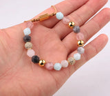 Stone Faceted Gemstone CZ Pave Ball Braided Macrame Bracelet