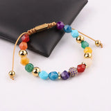 Stone Faceted Gemstone CZ Pave Ball Braided Macrame Bracelet
