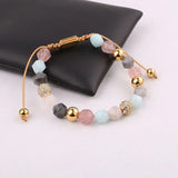 Stone Faceted Gemstone CZ Pave Ball Braided Macrame Bracelet