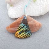 Labradorite & Sun Stone Women DIY Pendant Bead 56x38x8mm