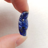 Handcarved Lapis Lazuli Wolf Head Pendant Bead