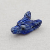 Handcarved Lapis Lazuli Wolf Head Pendant Bead