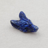 Handcarved Lapis Lazuli Wolf Head Pendant Bead