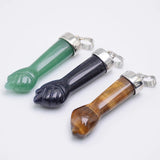 Stone Pendant Necklaces Fist Arm Crystal Charms Reiki Jewelry