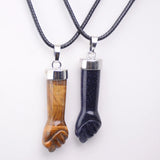 Stone Pendant Necklaces Fist Arm Crystal Charms Reiki Jewelry