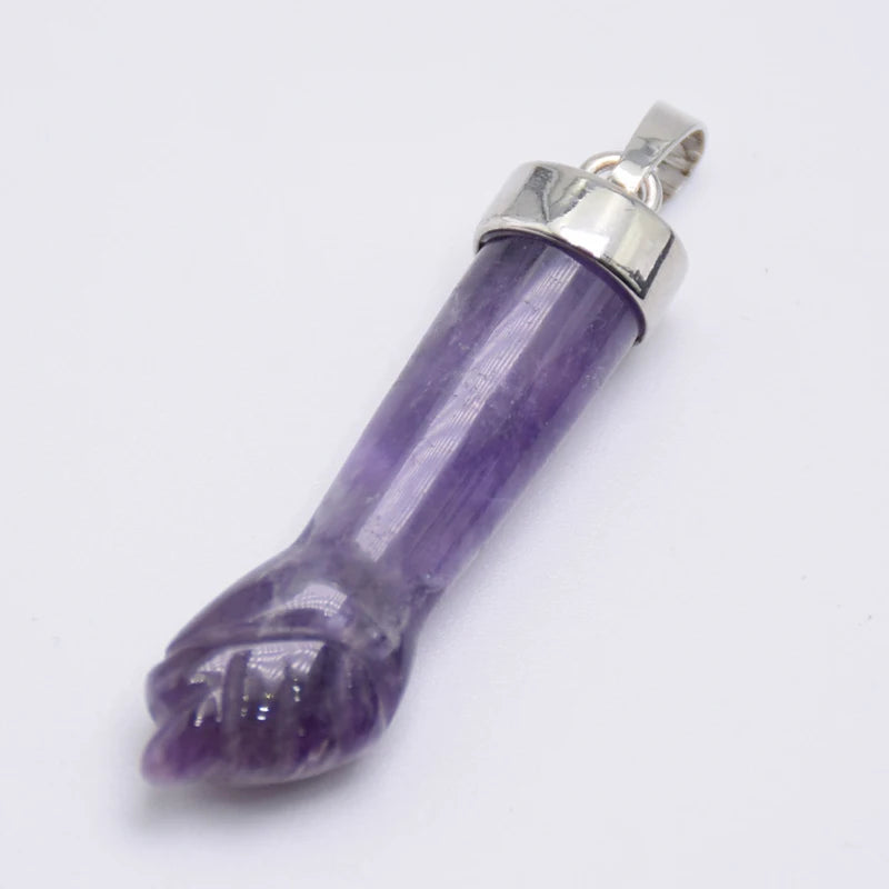 Stone Pendant Necklaces Fist Arm Crystal Charms Reiki Jewelry