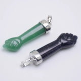 Stone Pendant Necklaces Fist Arm Crystal Charms Reiki Jewelry