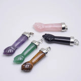 Stone Pendant Necklaces Fist Arm Crystal Charms Reiki Jewelry
