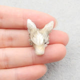 Pyrite Wolf Head Necklace Pendant 24x18x9mm