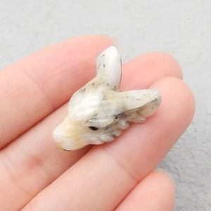 Pyrite Wolf Head Necklace Pendant 24x18x9mm