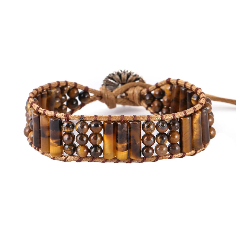 Tiger's Eye Bead 1 Wrap Bracelet Men Women