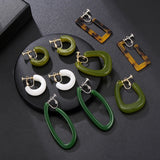 C-Shaped Acrylic Hoop Clip Earrings for Women