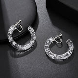 C-Shaped Acrylic Hoop Clip Earrings for Women
