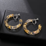 C-Shaped Acrylic Hoop Clip Earrings for Women