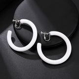 C-Shaped Acrylic Hoop Clip Earrings for Women