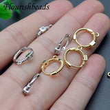 Paved CZ Beads Round Shape Earring Hooks Plated Jewelry Making 30pcs