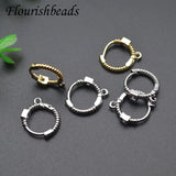 Paved CZ Beads Round Shape Earring Hooks Plated Jewelry Making 30pcs