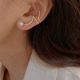 Rhinestone Ear Studs for Women Girls, No Piercing Earrings, Elegant Jewelry