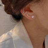 Rhinestone Ear Studs for Women Girls, No Piercing Earrings, Elegant Jewelry