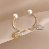 Rhinestone Ear Studs for Women Girls, No Piercing Earrings, Elegant Jewelry