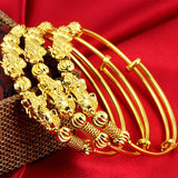 Vietnam Alluvial Ethnic Plated Pixiu Bangle for Women