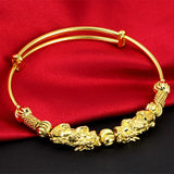 Vietnam Alluvial Ethnic Plated Pixiu Bangle for Women