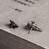 Vintage 925 Sterling Silver Halloween Skull Lapel Pin