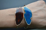 Red Agate Stone Wire Bangle Bracelet Jewelry
