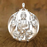 Big Sun Tathagata Pendant Chinese Style Amulet Necklace Men's Jewelry
