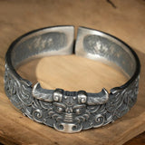 Retro Bull Head Bracelet Men's Open Silver Jewelry Bracelet