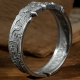 Retro Bull Head Bracelet Men's Open Silver Jewelry