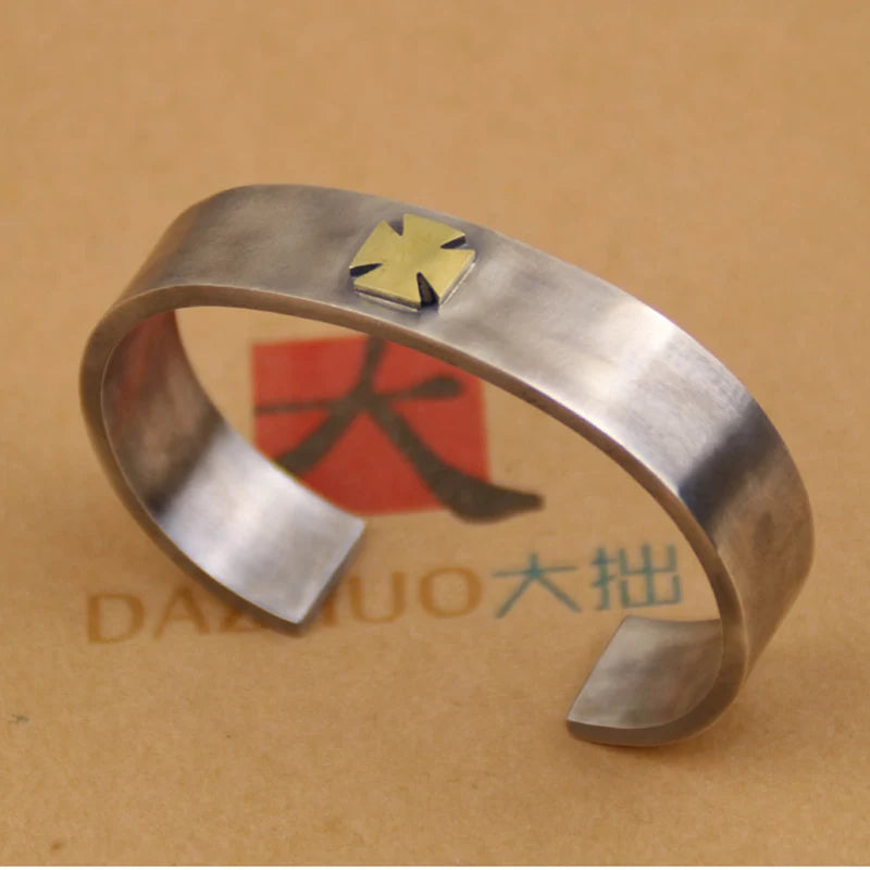 Retro Flat Bracelet Heavy Locomotive Domineering Style Jewelry
