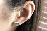925 Silver Razor Blade Stud Earrings Allergy Gift