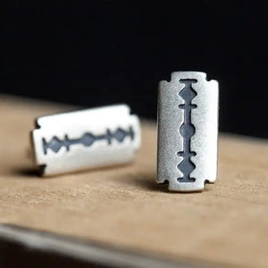 925 Silver Razor Blade Stud Earrings Allergy Gift