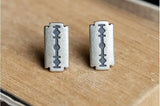 925 Silver Razor Blade Stud Earrings Allergy Gift